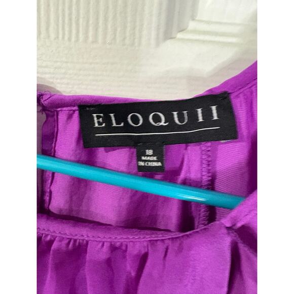 Eloquii Purple Blouse Size 18 Long Sleeve - Picture 2 of 3